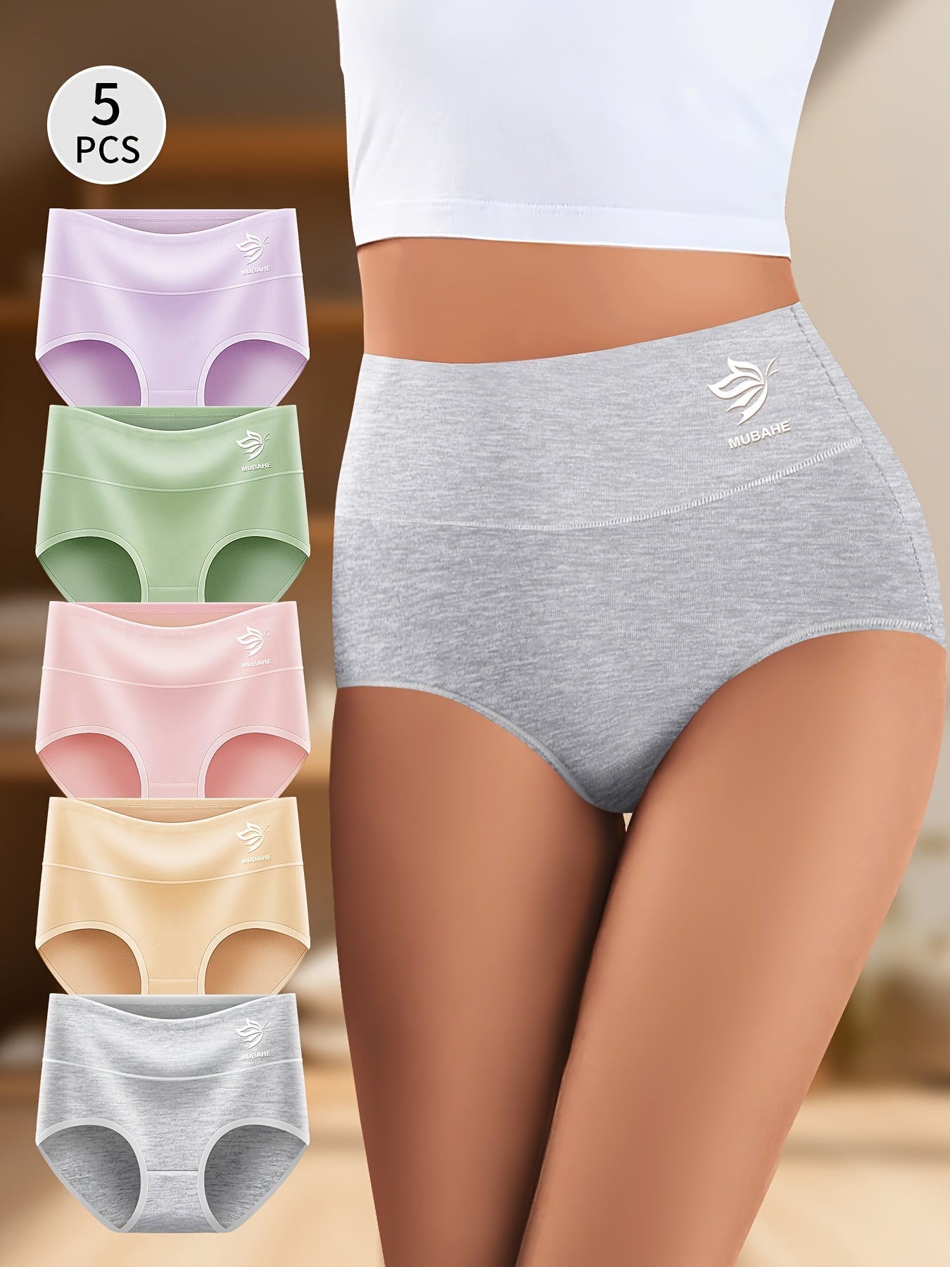 Women’s 5-Pack High-Waist Briefs - Breathable Daily Comfort