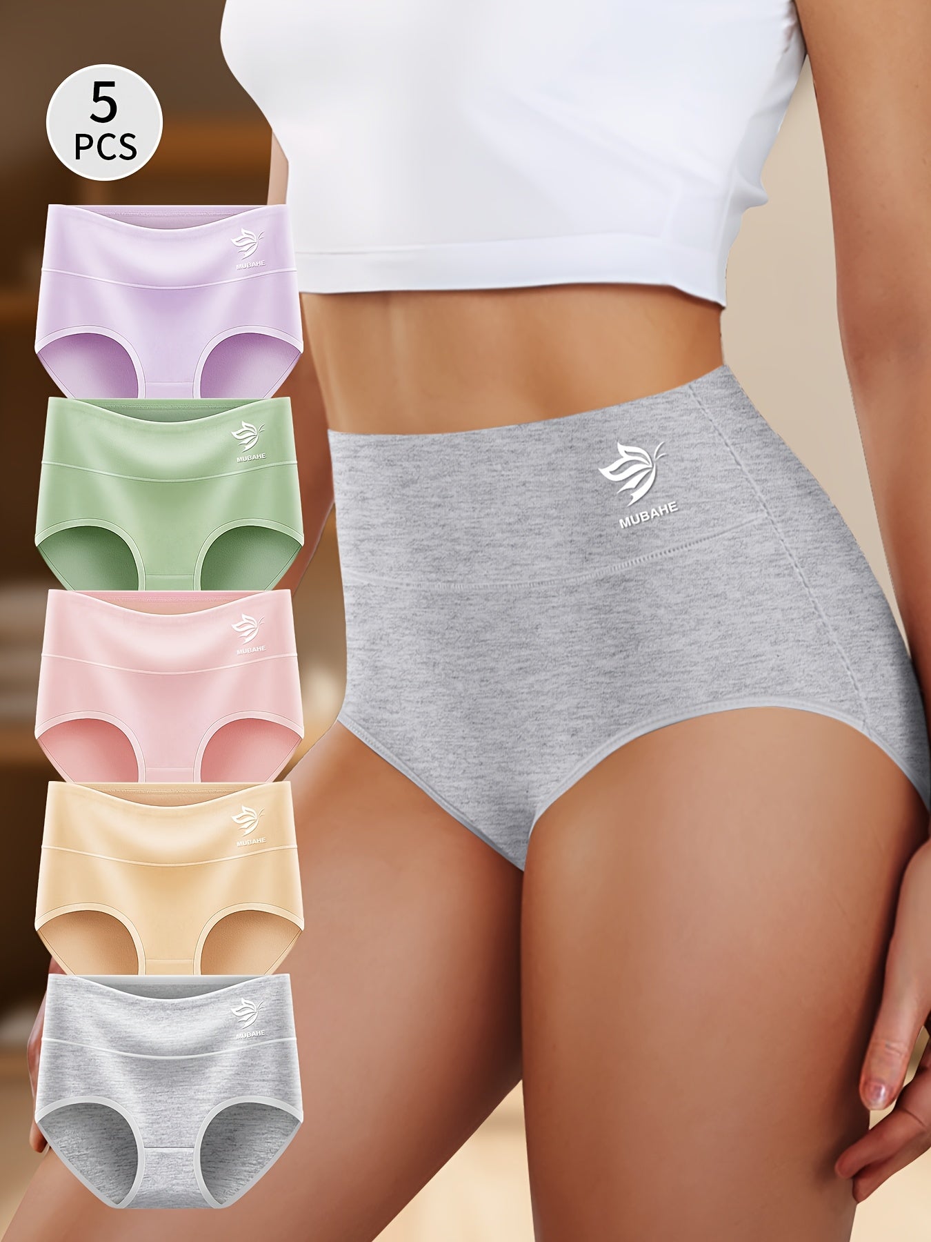Women’s 5-Pack High-Waist Briefs - Breathable Daily Comfort