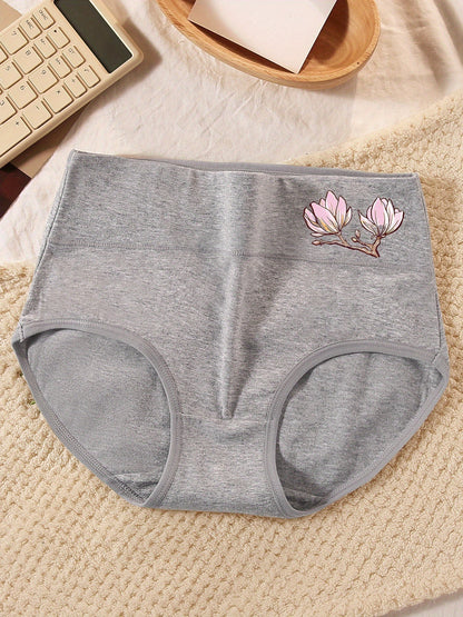 Women's 5-Pack High-Waist Briefs - Floral Everyday Comfort - Mixed colors Style 117