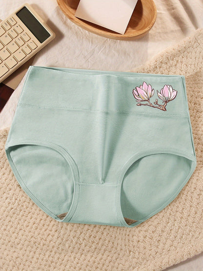 Women's 5-Pack High-Waist Briefs - Floral Everyday Comfort - Mixed colors Style 117