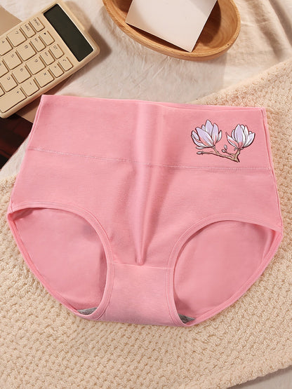 Women's 5-Pack High-Waist Briefs - Floral Everyday Comfort - Mixed colors Style 117