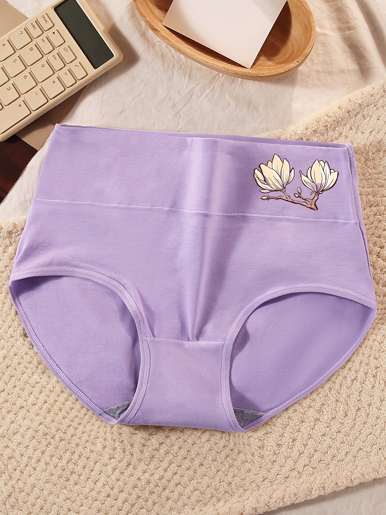 Women's 5-Pack High-Waist Briefs - Floral Everyday Comfort - Mixed colors Style 117