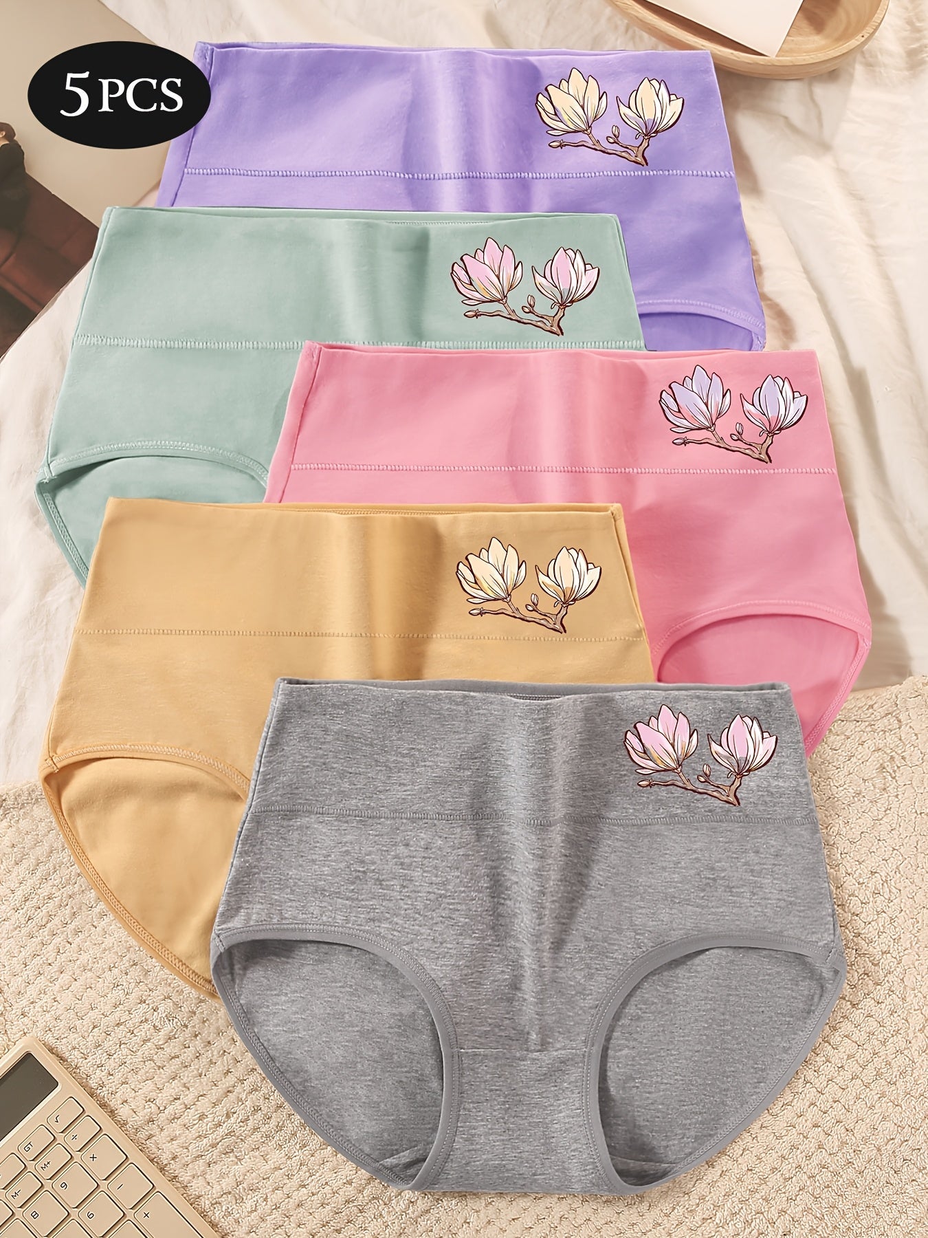 Women's Mixed colors Floral High-Waist Underwear - product view 4