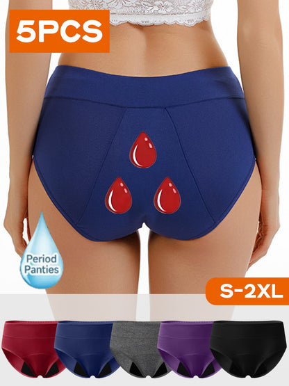 Women's 5-Pack Mid-Rise Period Briefs - Soft Everyday Comfort