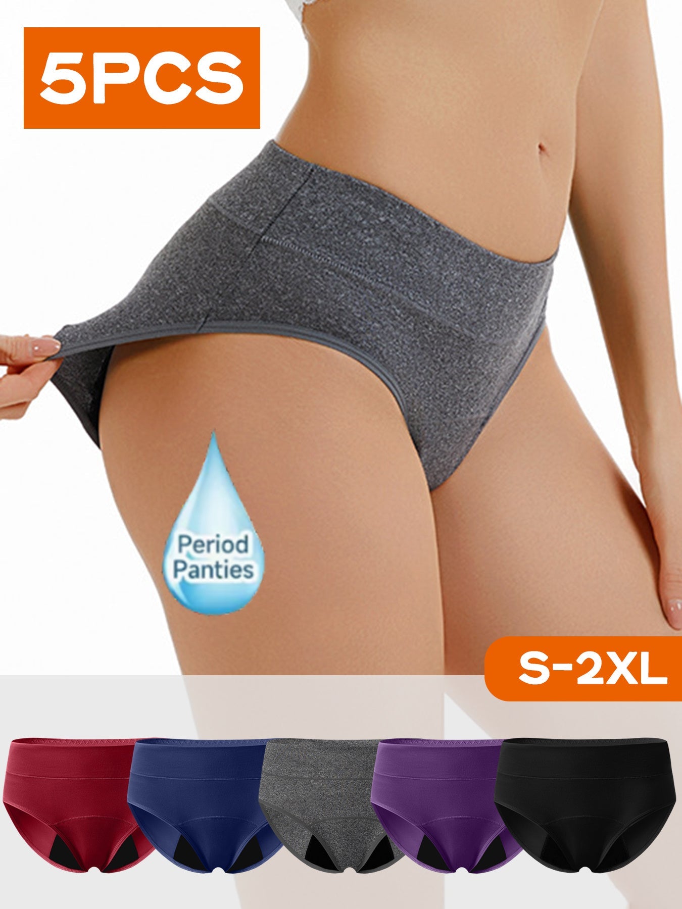 Women's 5-Pack Mid-Rise Period Briefs - Soft Everyday Comfort