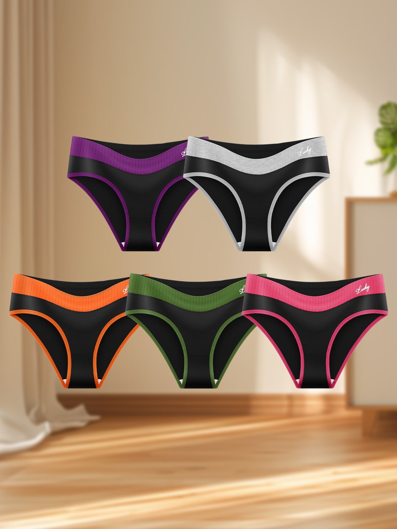 Women's 5-Pack Mid-Rise Seamless Briefs - Colorblock Everyday Comfort