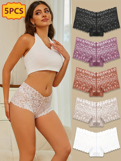 Women's 5-Pack Thongs - Lace Everyday Comfort