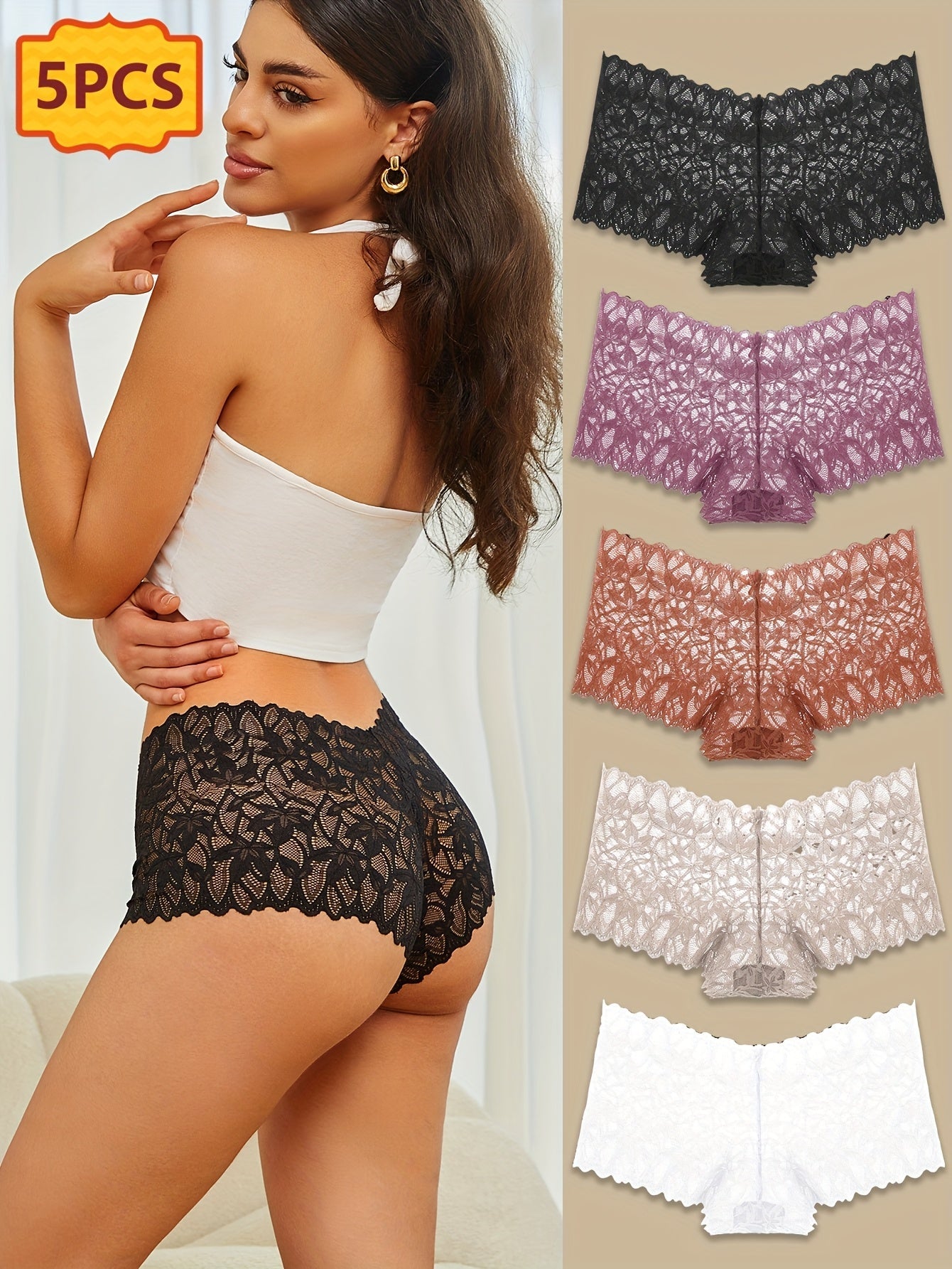 Women's 5-Pack Thongs - Lace Everyday Comfort