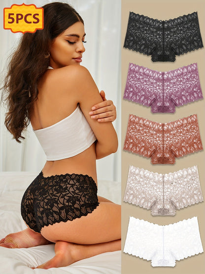 Women's 5-Pack Thongs - Lace Everyday Comfort
