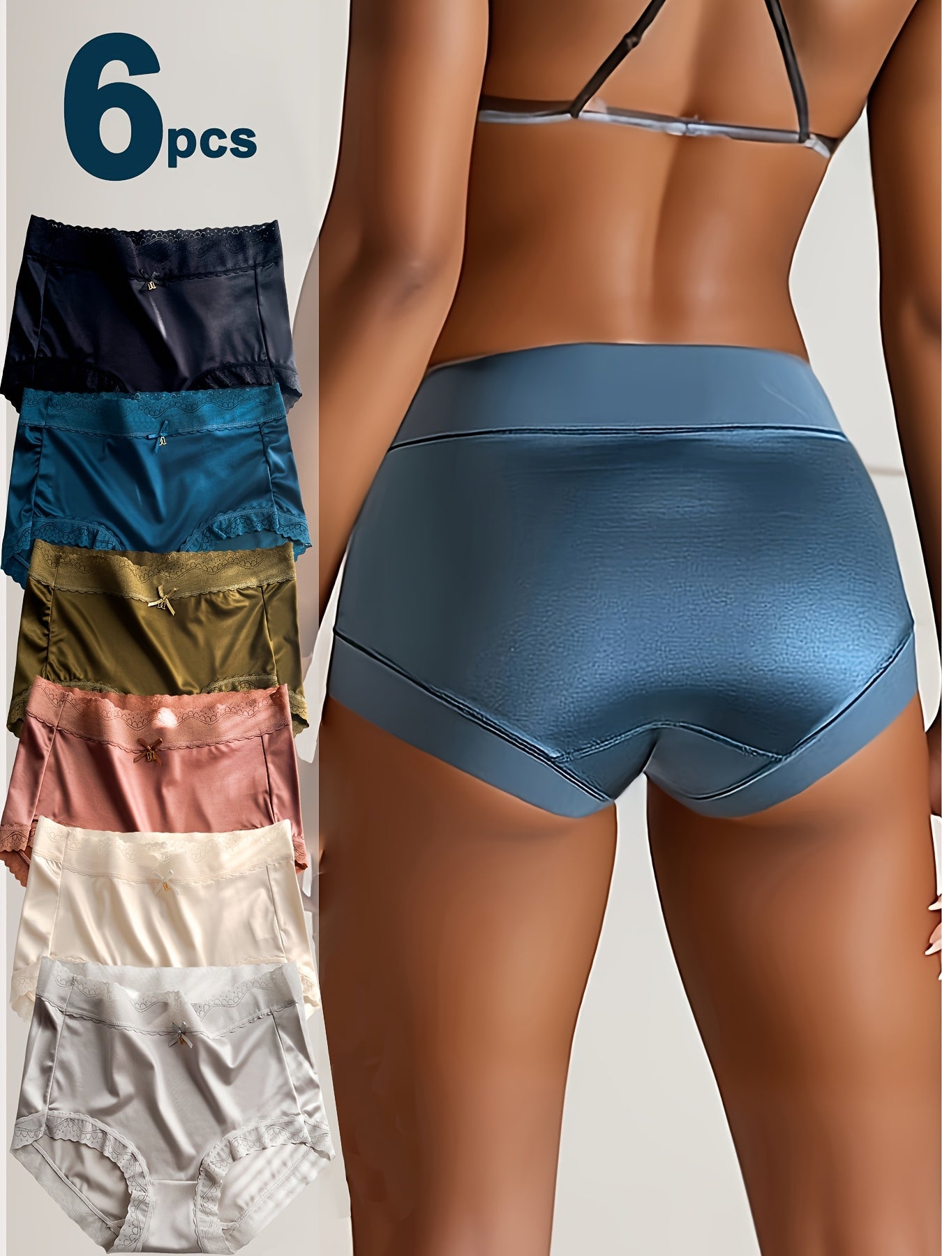 Women's Mixed colors Satin High-Waist Underwear - product view 2