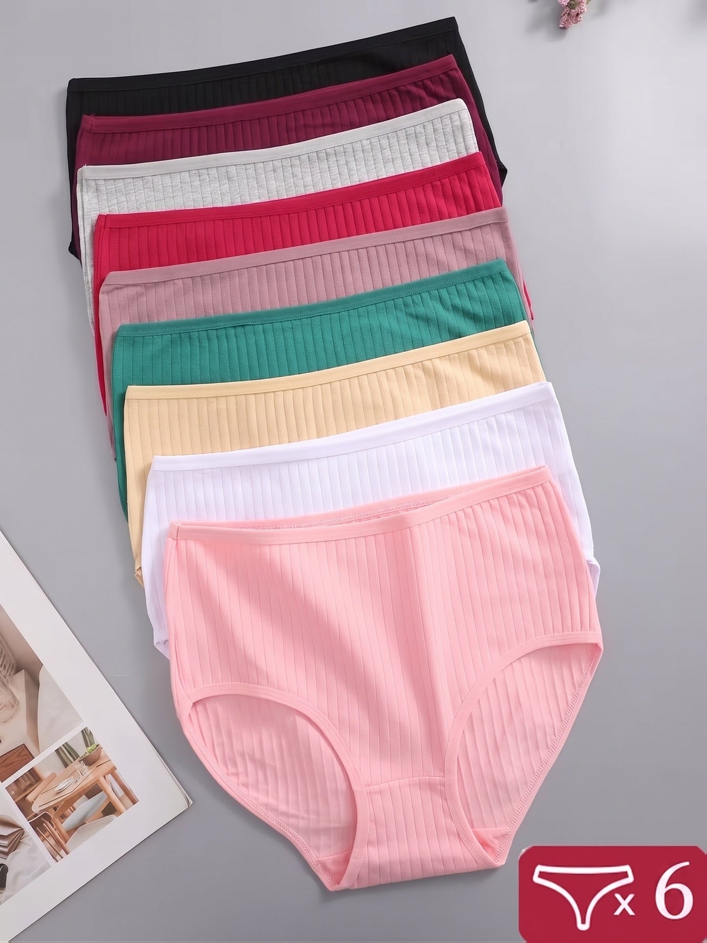Women's 6-Pack High-Waist Briefs - Ribbed Daily Comfort
