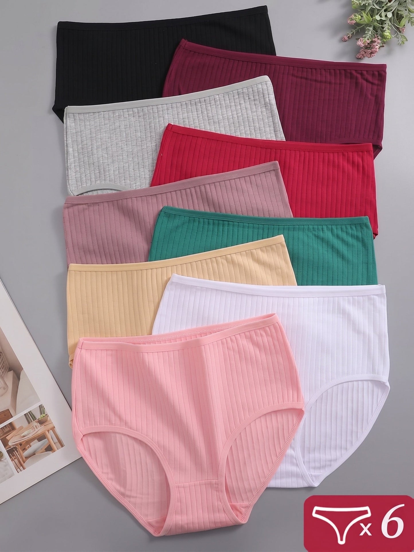 Women's 6-Pack High-Waist Briefs - Ribbed Daily Comfort