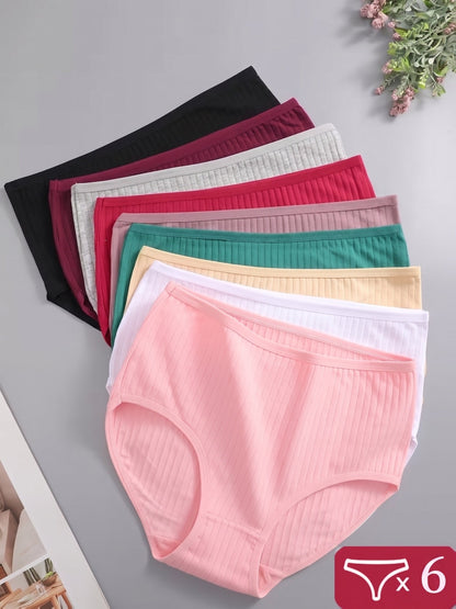 Women's 6-Pack High-Waist Briefs - Ribbed Daily Comfort