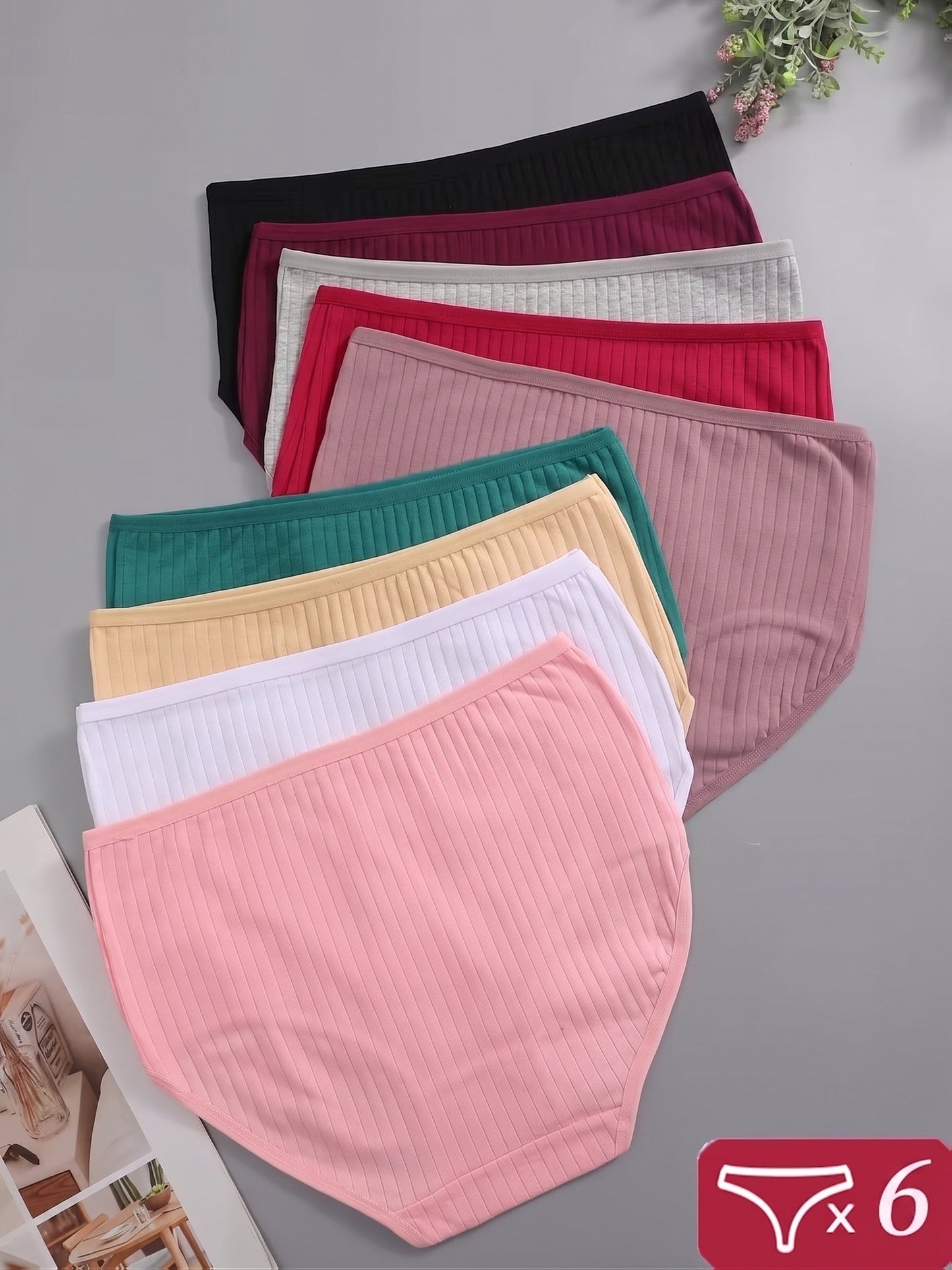 Women's 6-Pack High-Waist Briefs - Ribbed Daily Comfort