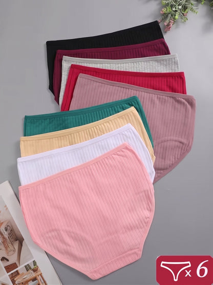 Women's 6-Pack High-Waist Briefs - Ribbed Daily Comfort