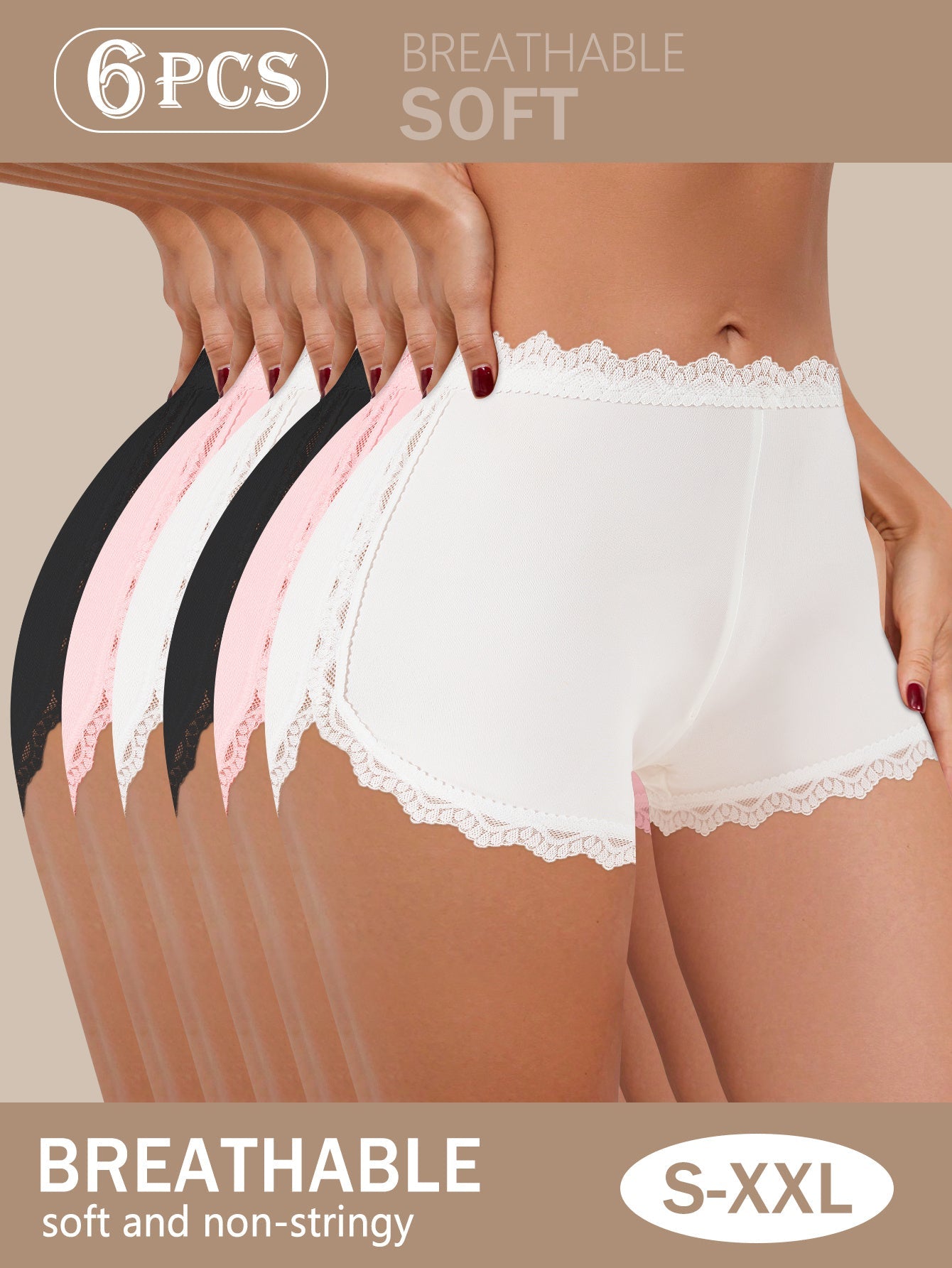 Women's Mixed colors Polyester High-Waist Underwear - product view 5