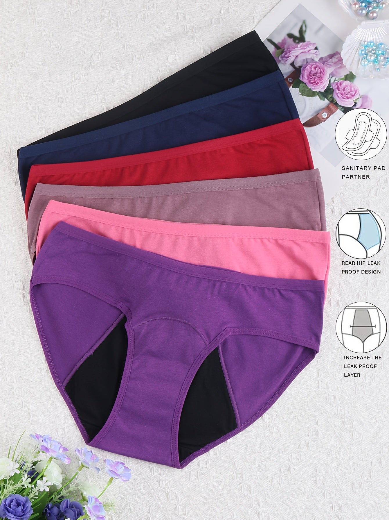 Women’s 6-Pack Period Briefs - Leak-Resistant Coverage