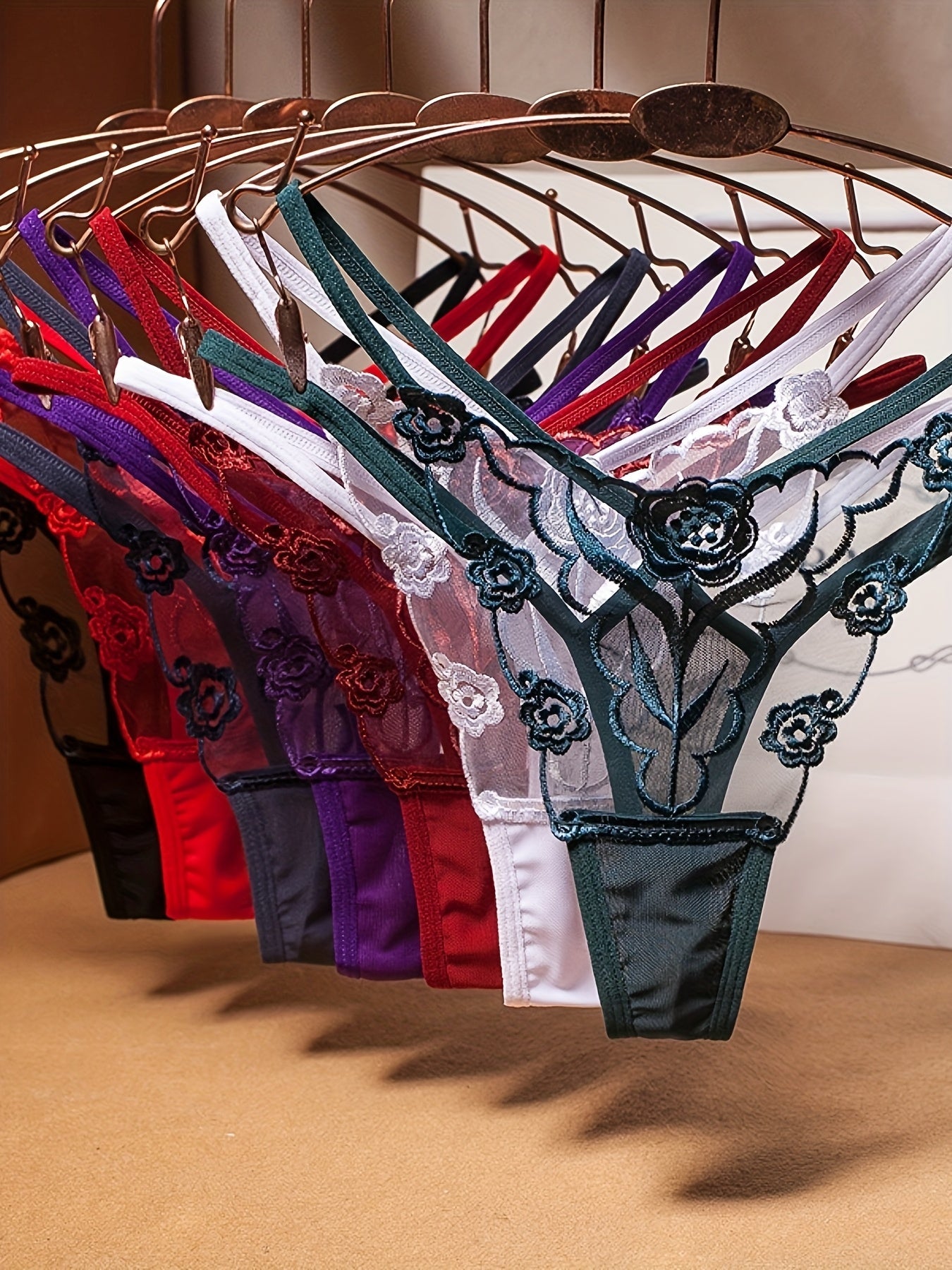 Women's 7-Pack Seamless Thongs - Floral Everyday Comfort