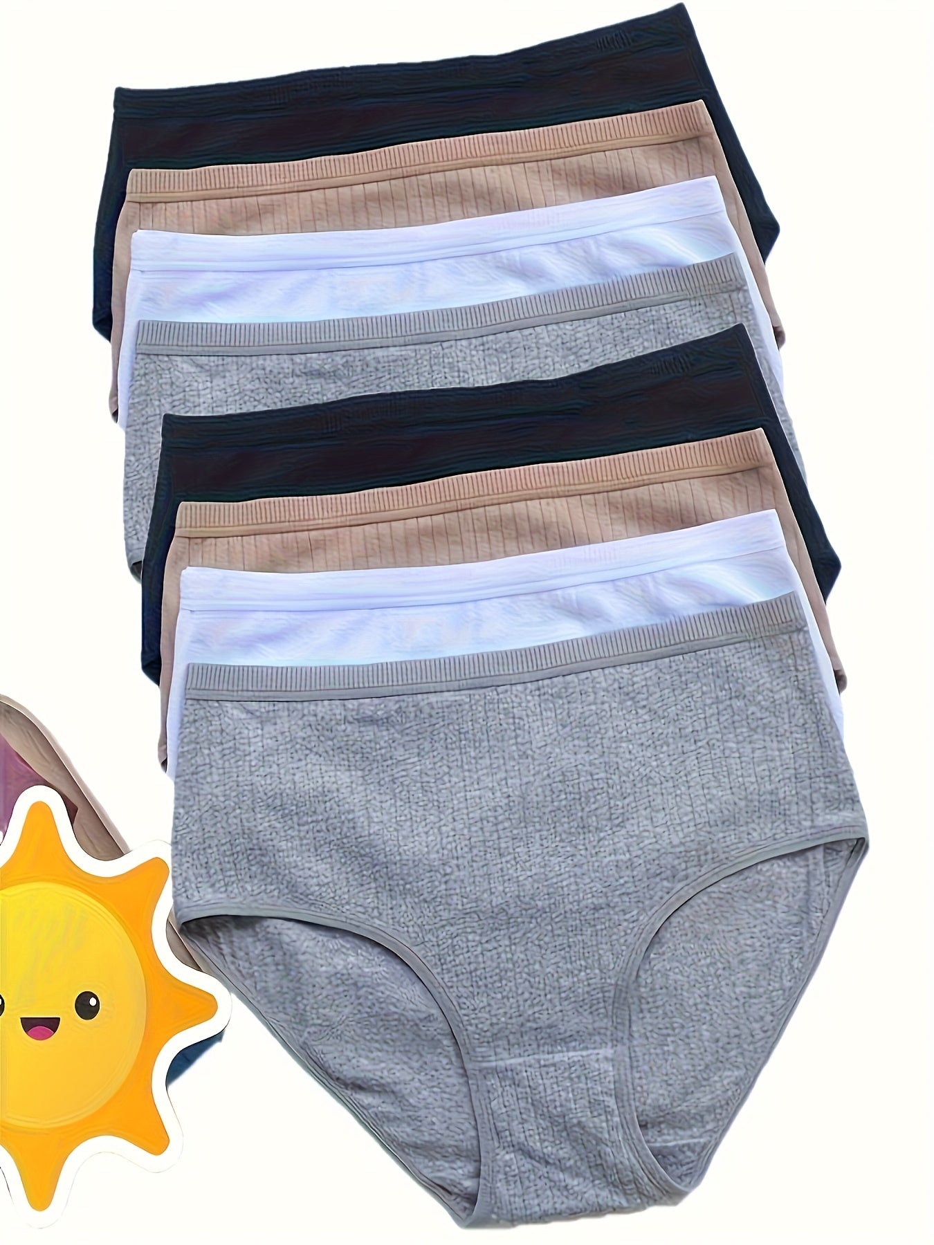 Women’s 8-Pack High-Waist Briefs - Breathable Daily Comfort