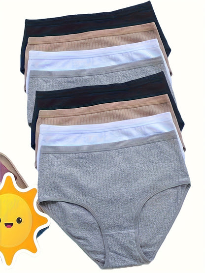 Women’s 8-Pack High-Waist Briefs - Breathable Daily Comfort