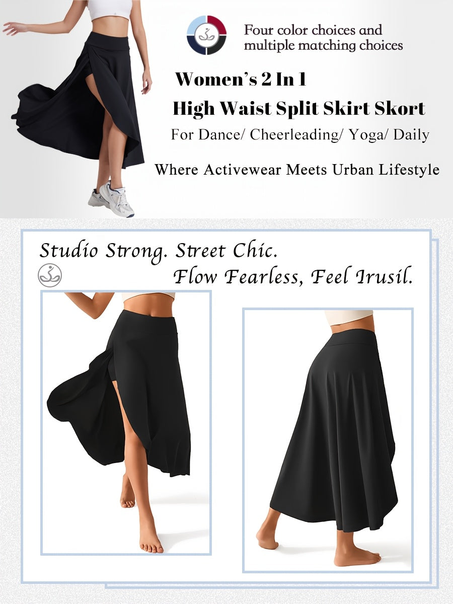 Women's Active Skort - High-Waist Solid Color Burgundy detail image - detail view 10