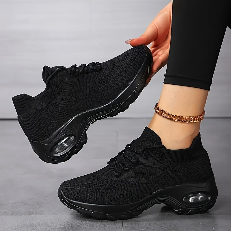Women's Full Black Mesh Shoes - product view 1