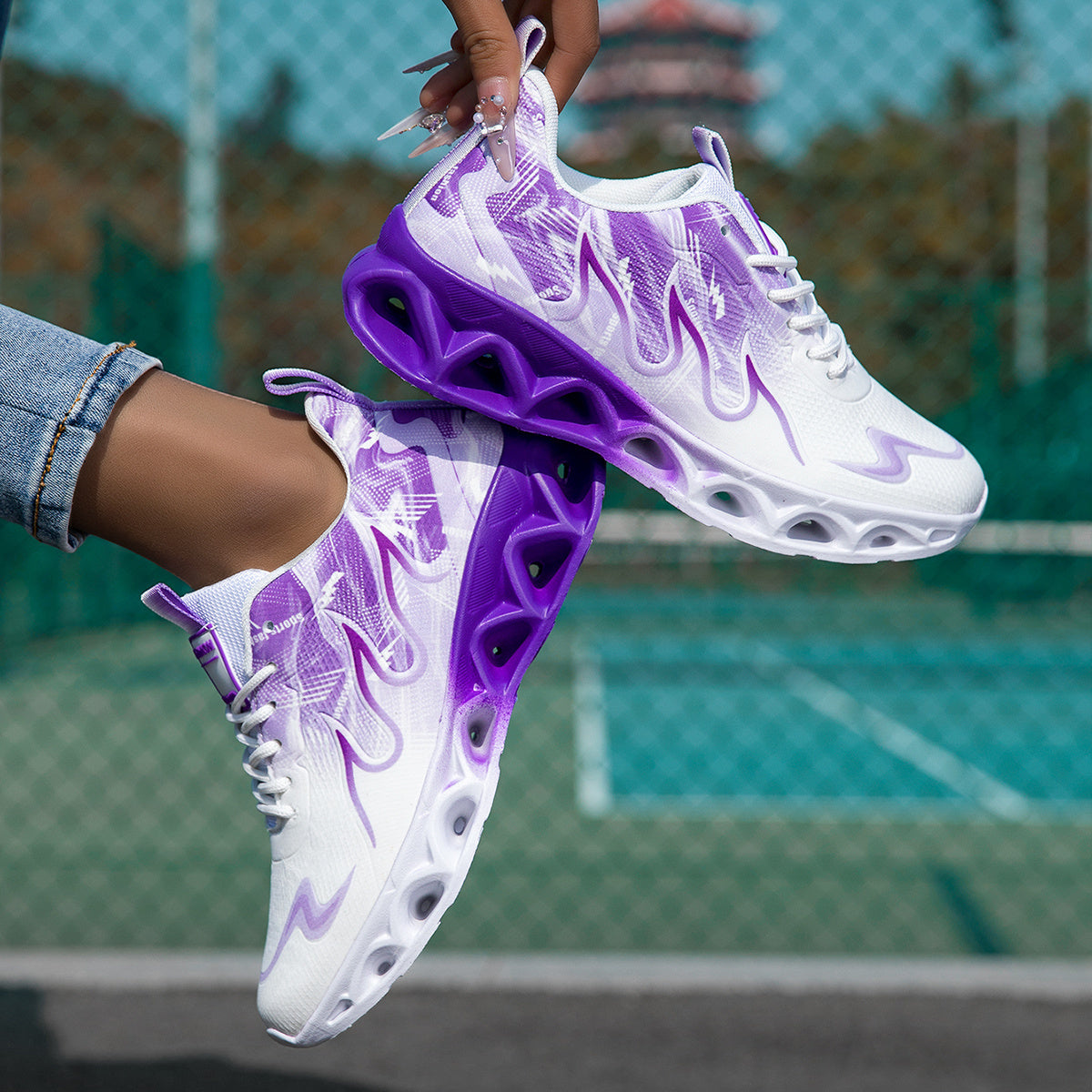 Women's Athletic Shoes - Lace-Up Design Style 866917