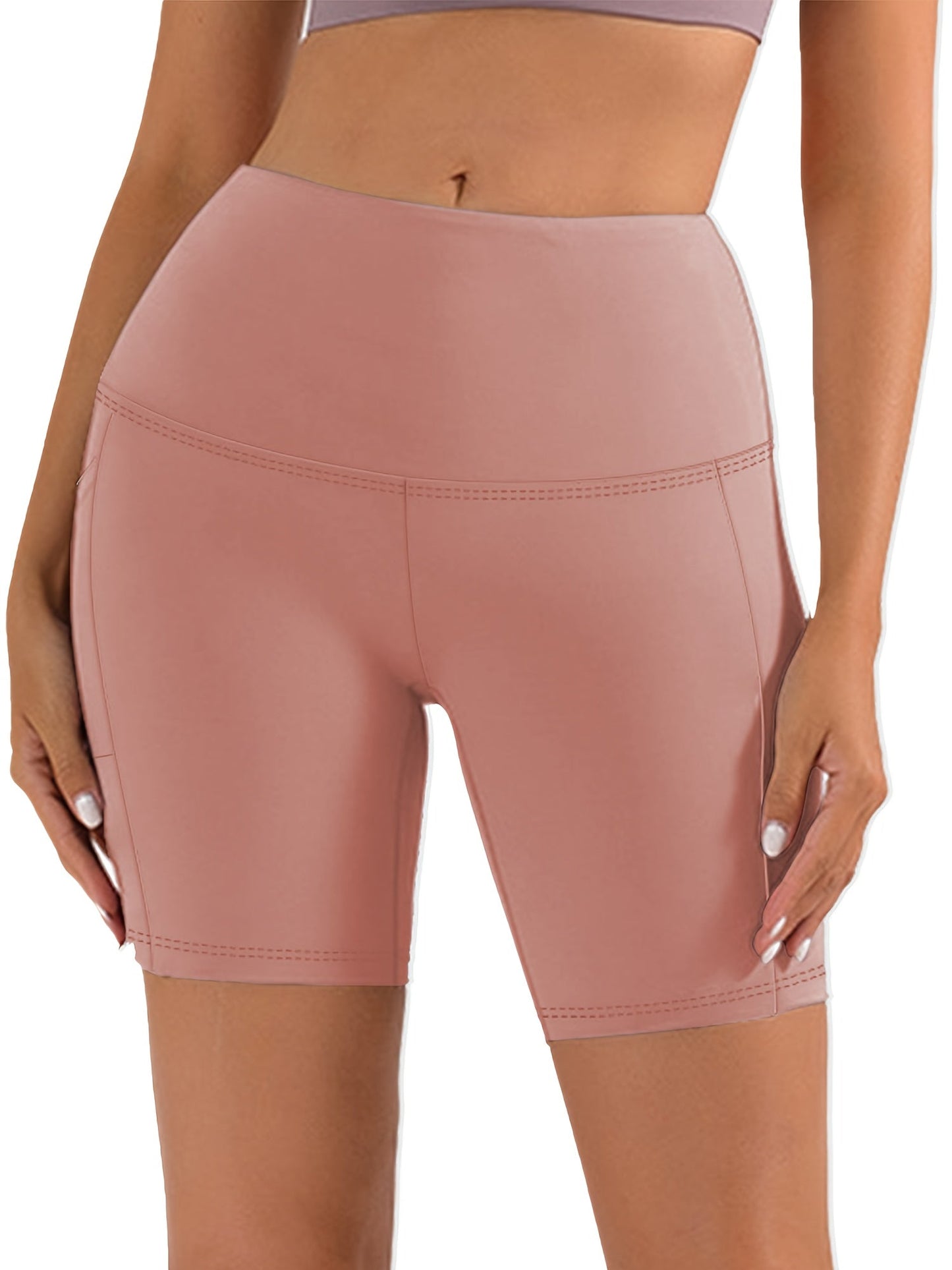 Women's Athletic Shorts - Stretch With Pockets detail image