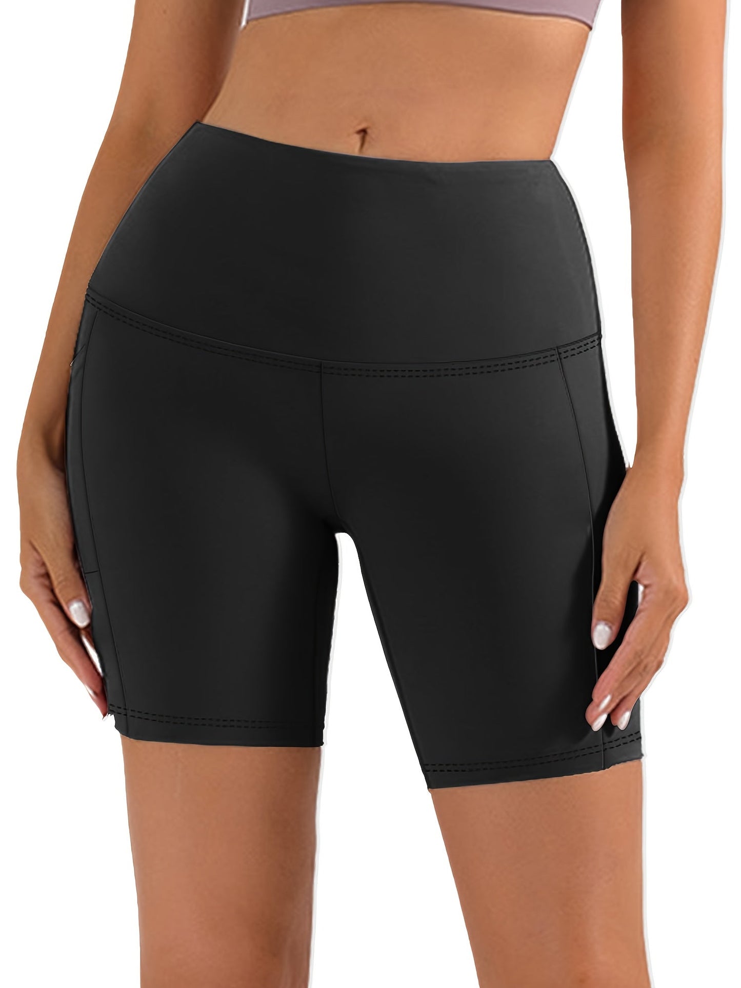 Women's Athletic Shorts - Stretch With Pockets detail image - detail view 5