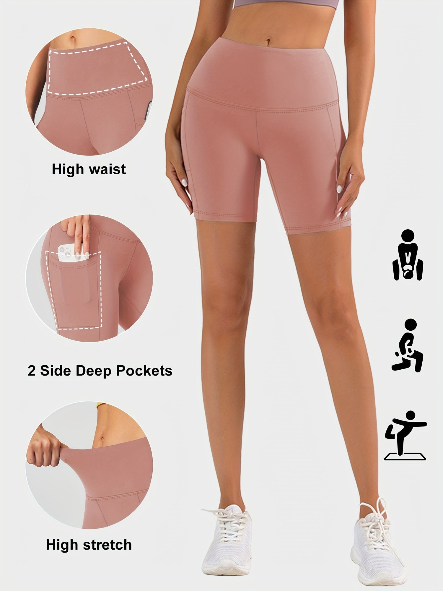 Women's Athletic Shorts - Stretch With Pockets detail image - detail view 9