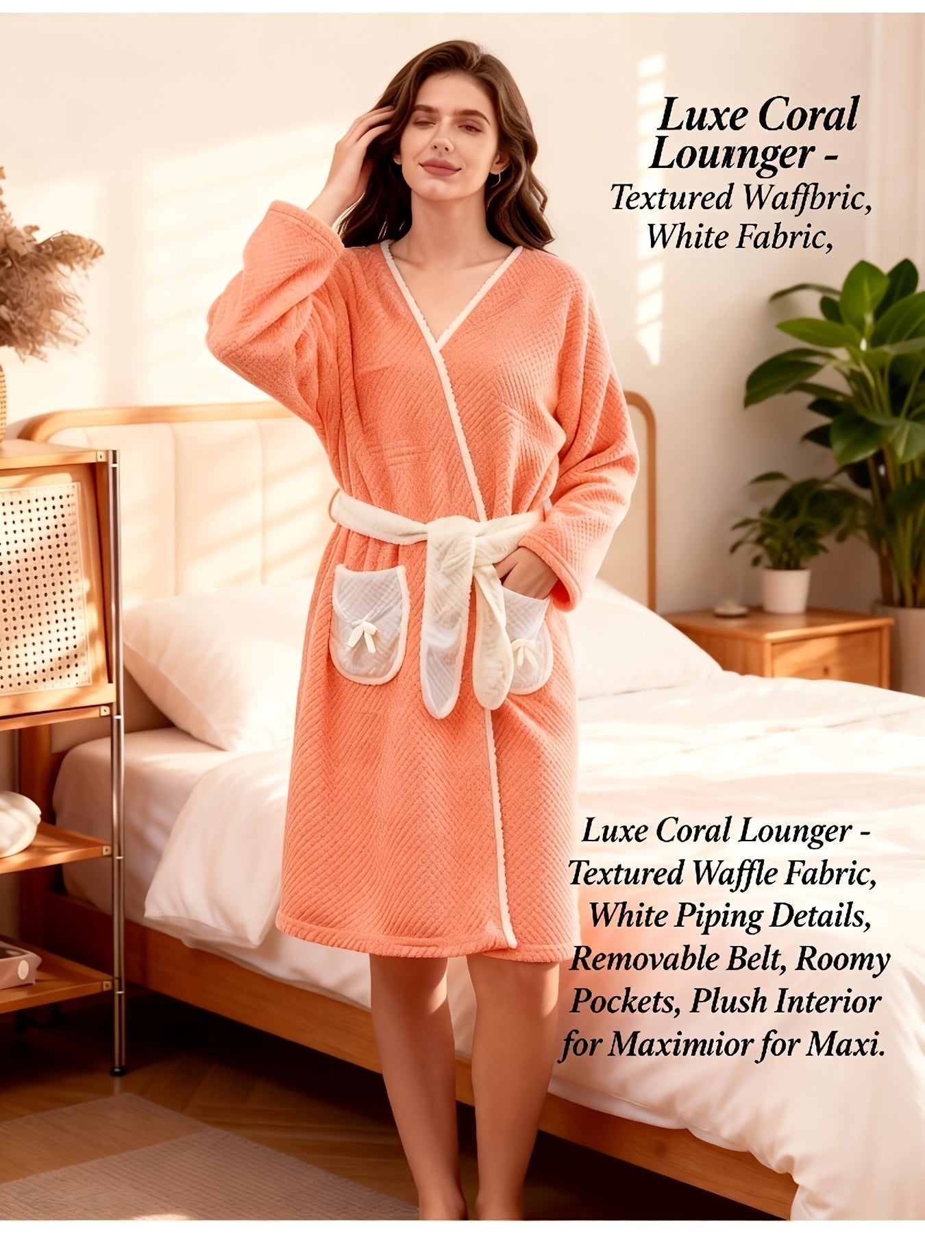 Women's Belted Robe - Belted Comfort, Blue