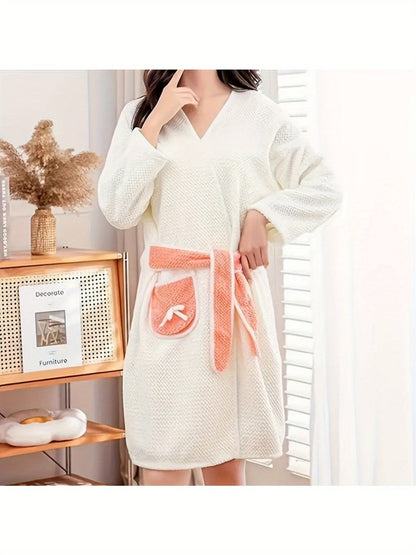Women's Belted Robe - Belted Comfort, Blue