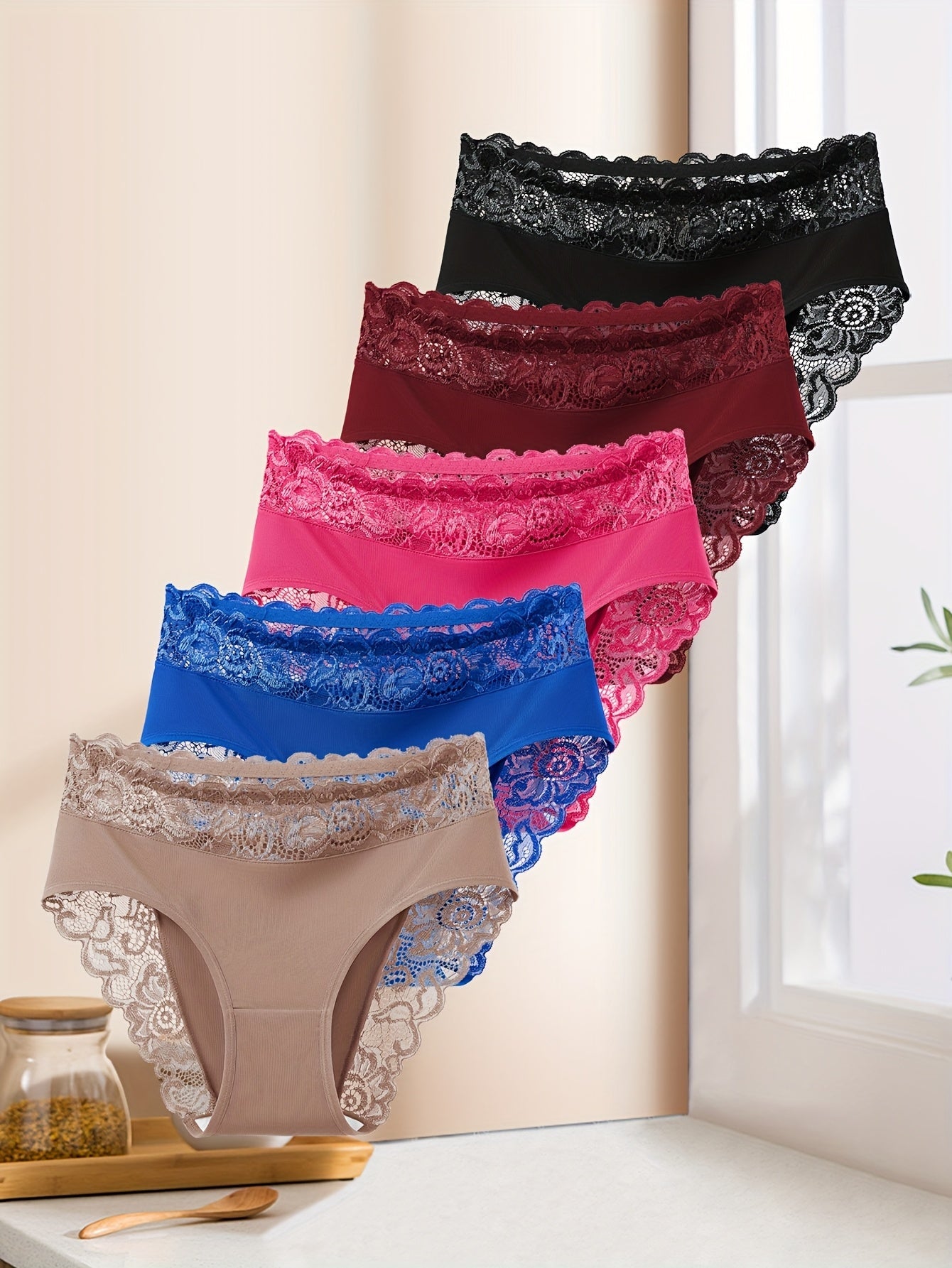 Women's Bikini Briefs - Breathable Floral Lace