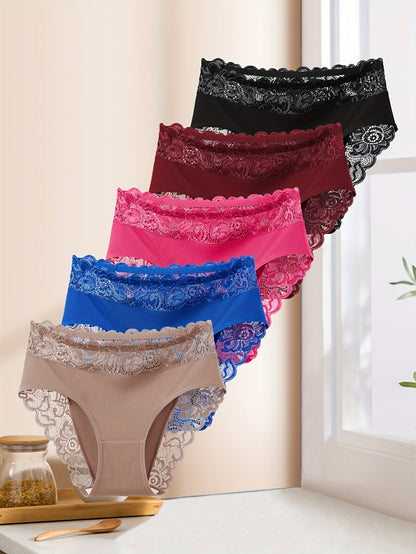 Women's Bikini Briefs - Breathable Floral Lace