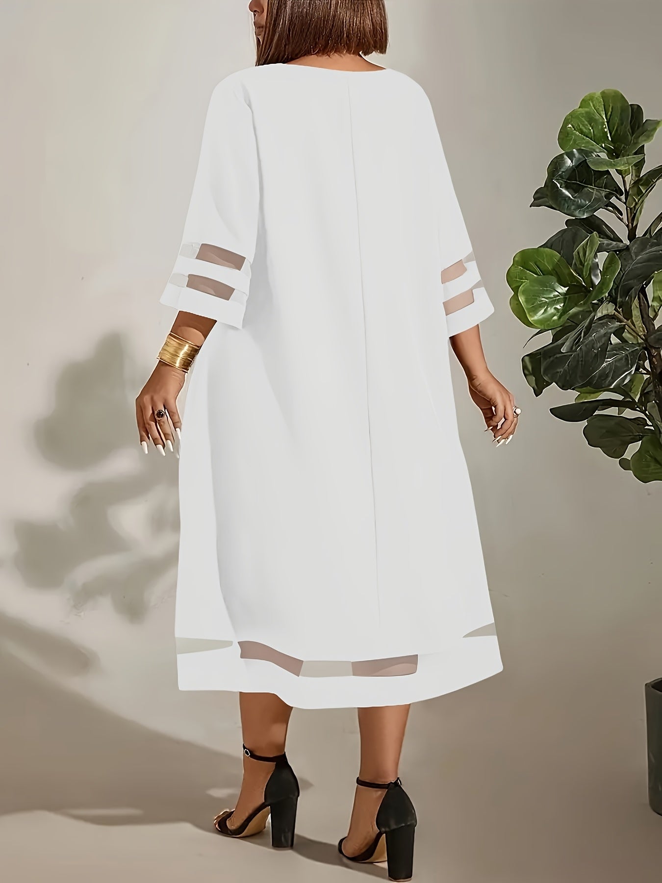 Women's Black Solid Casual Dress - Easy Styling detail image - detail view 5