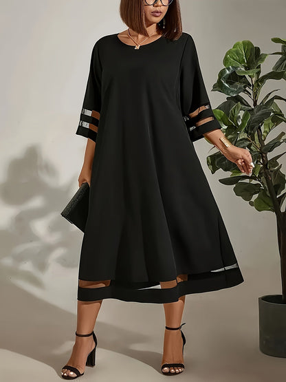 Women's Black Solid Casual Dress - Easy Styling detail image - detail view 7
