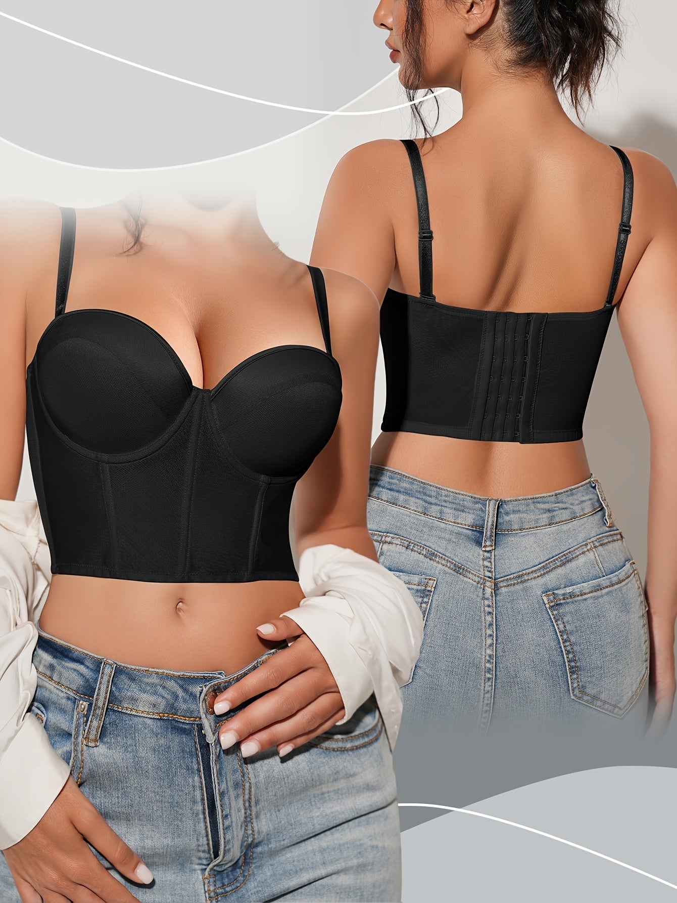 Women's Beige Color Lace Bra - product view 16