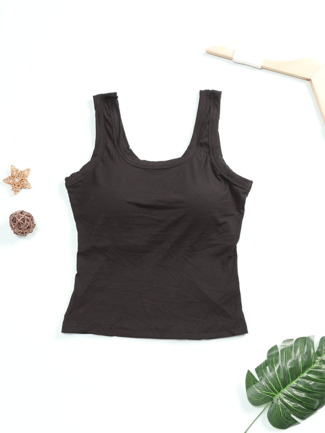 Women's Built-In Bra Tank Tops - 2-Pack U-Back Slim Fit