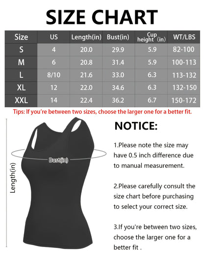 Women's Built-In Bra Tank Tops - 3-Pack Yoga Layering