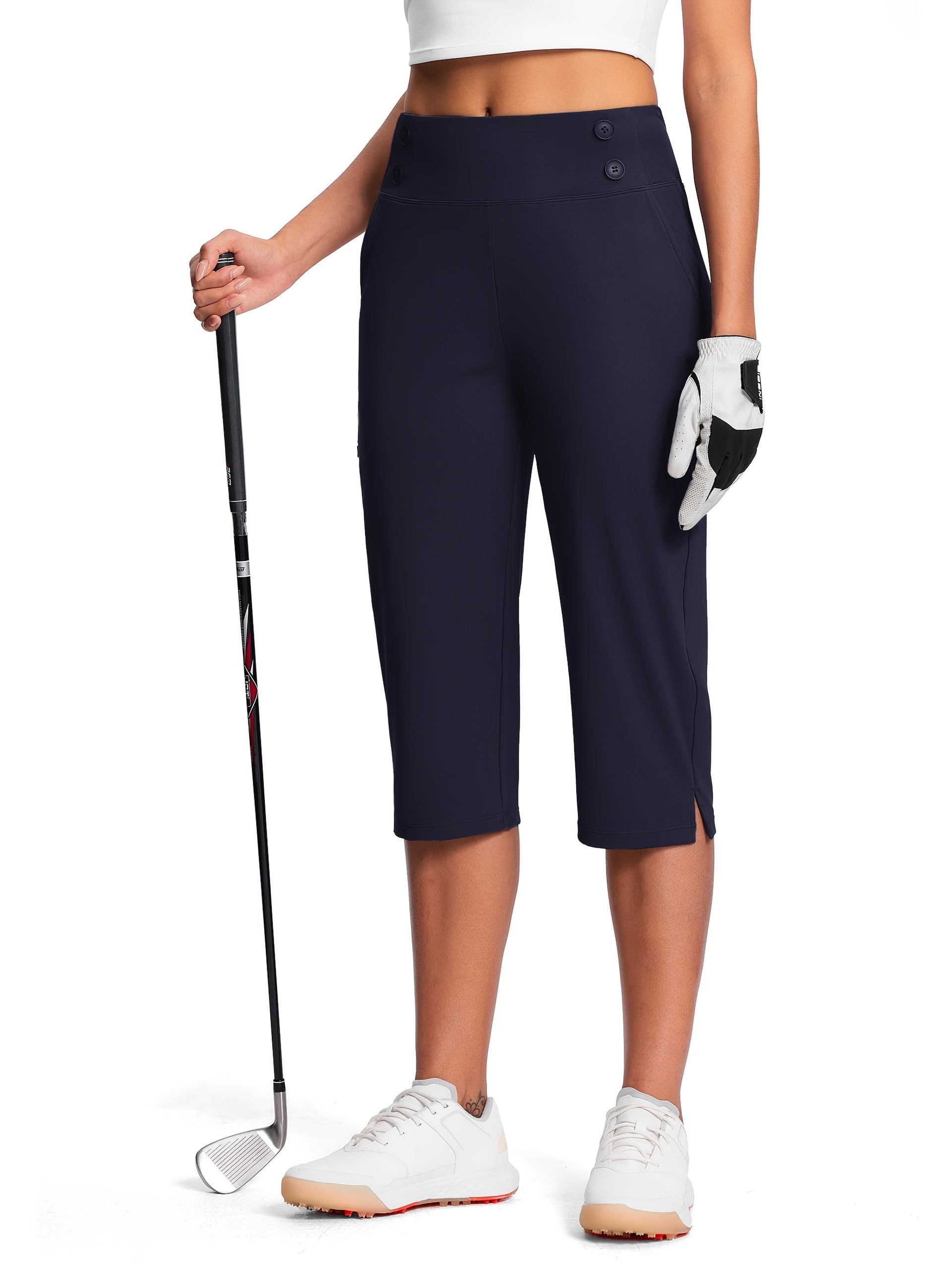 Women's Capri Pants - High Waist Relaxed fit detail image