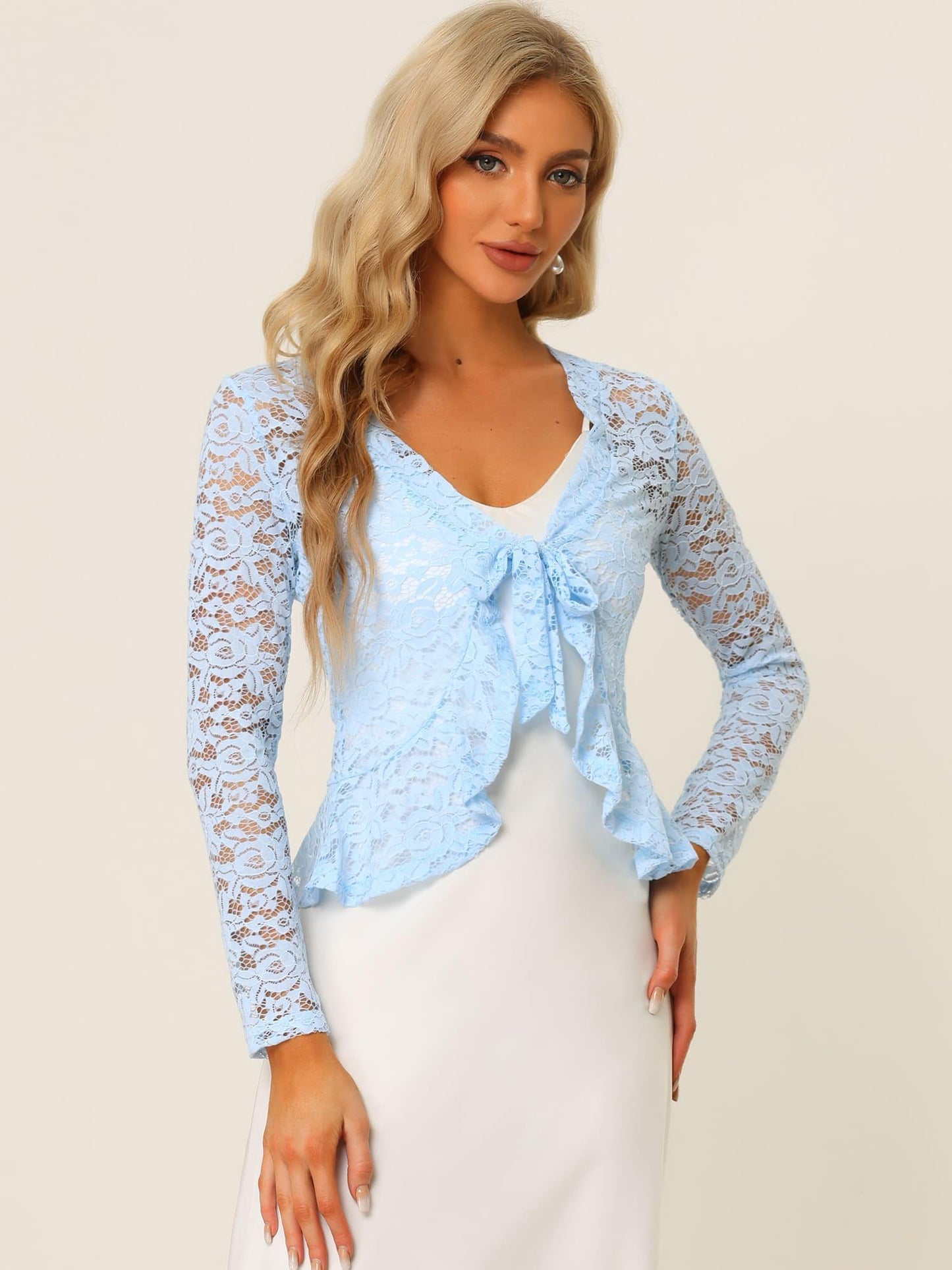 Women's Cardigan - Floral Lace detail image - detail view 16