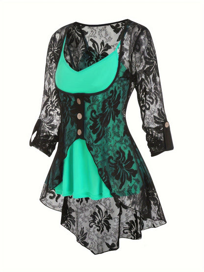 Women's Cardigan - Lace Button-Front