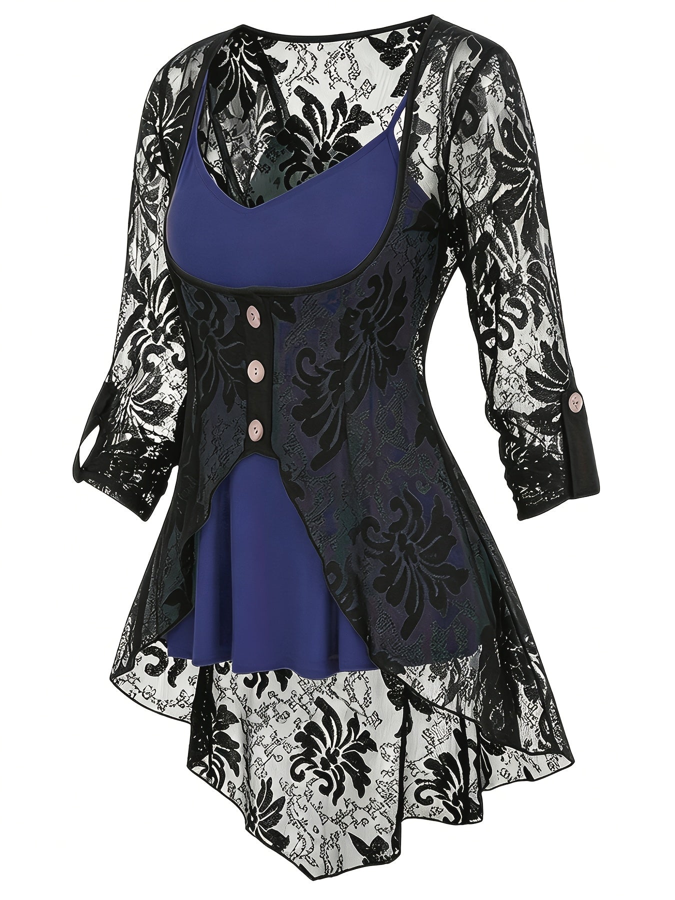 Women's Cardigan - Lace Button-Front