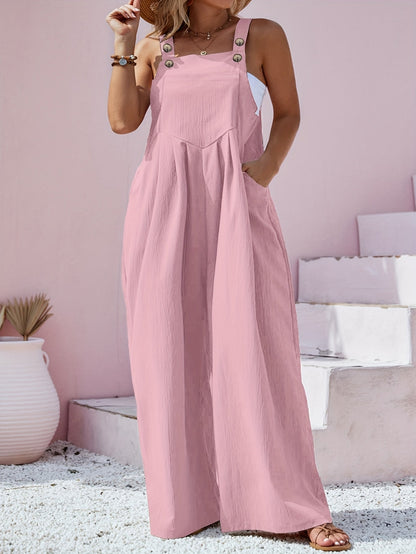 Women's Casual Jumpsuit - Button Detail Regular Fit