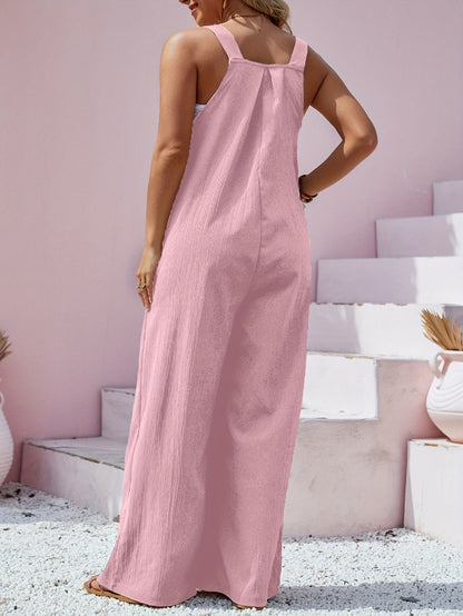Women's Casual Jumpsuit - Button Detail Regular Fit