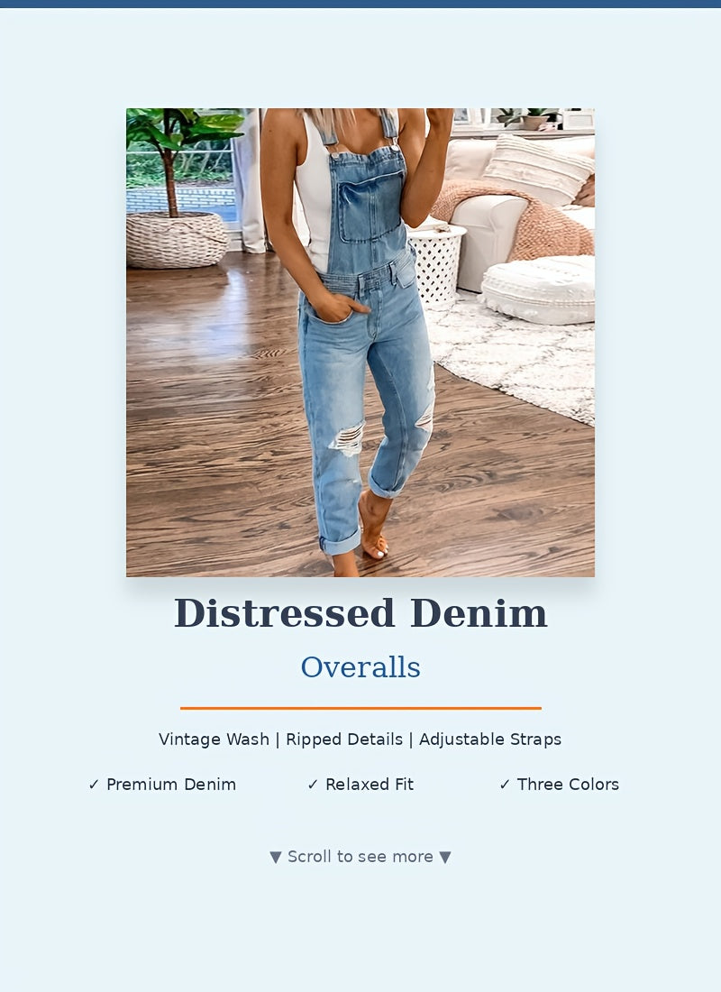Women's Casual Jumpsuit - Relaxed Denim Pocket Design Style 3589 detail image - detail view 7