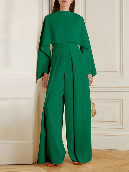Women's Green Polyester Long-Sleeve Jumpsuit - product view 8