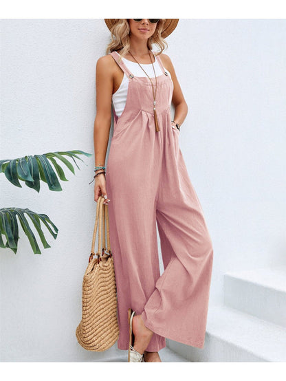 Women's Casual Overalls - Wide Leg Easy Styling detail image - detail view 10