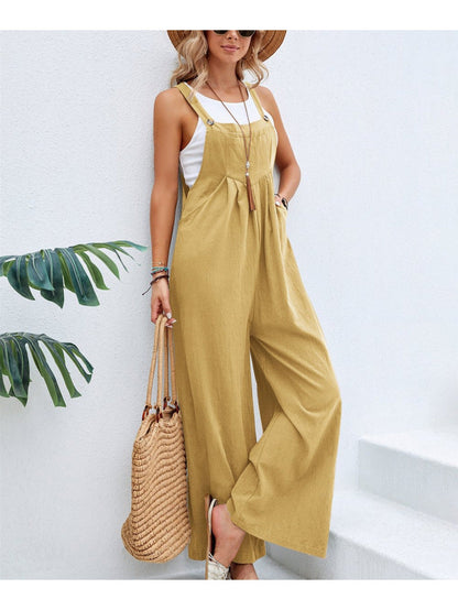 Women's Casual Overalls - Wide Leg Easy Styling detail image - detail view 5