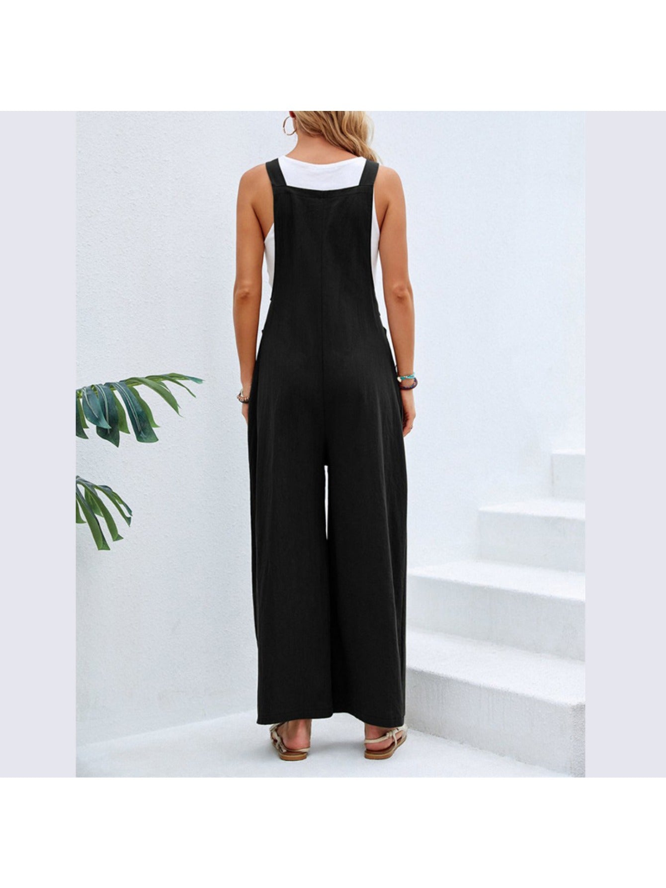 Women's Casual Overalls - Wide Leg Easy Styling detail image - detail view 8